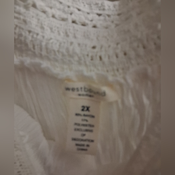 Westbound White Blouse Embroidered Off The Shoulder - Picture 4 of 4